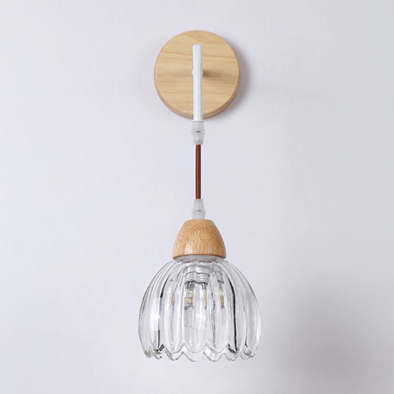 Lily Moderne Design LED Geplooide Helder Wandlamp Hout/Glas Slaapkamer/Eetkamer/Woonkamer/Keuken