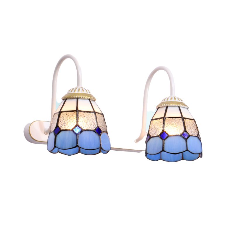 Sirena Bloemvormige Metalen Wandlampen, Zwart/Wit/Blauw