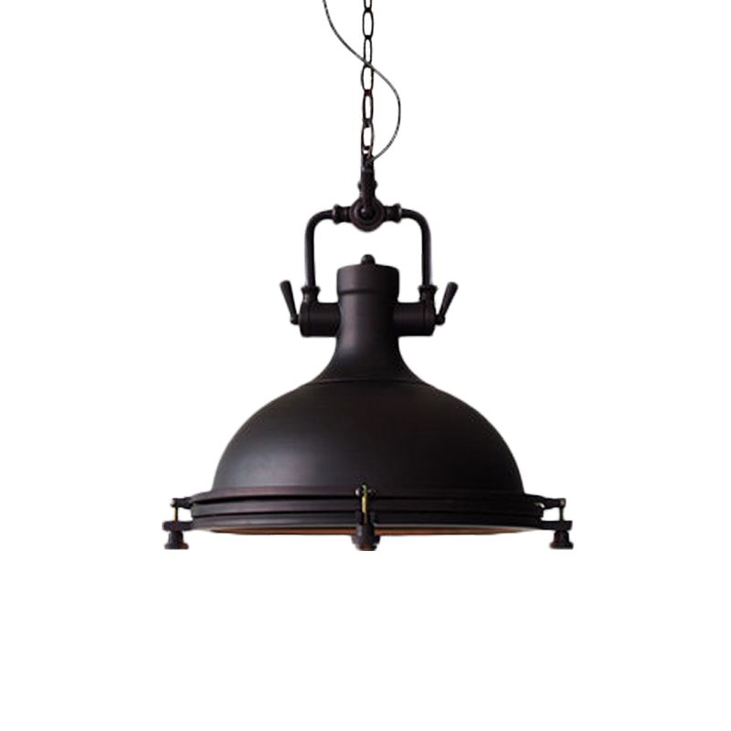 Valerio Rustic Retro Pot Black Metal Pendant Light, 2 Style