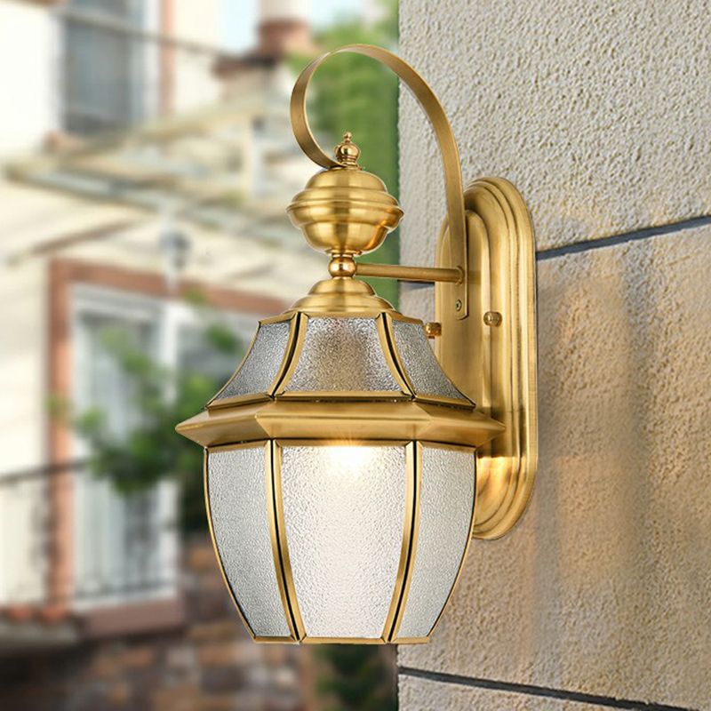 Valerio Vintage Lantern Metal Outdoor Wall Lamp, Gold