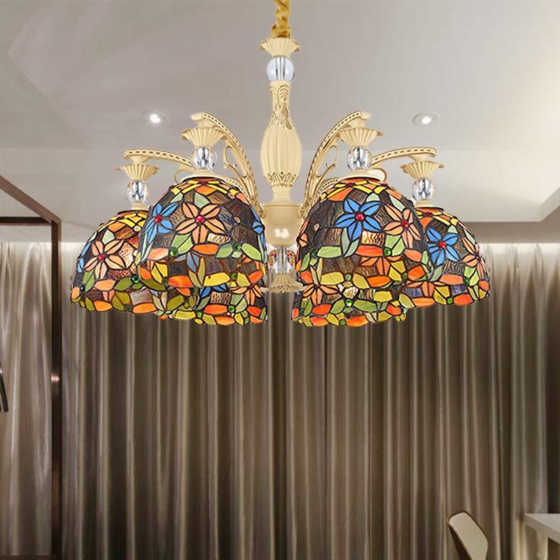 Valerio Vintage Flower Metal Chandelier, Multicolor