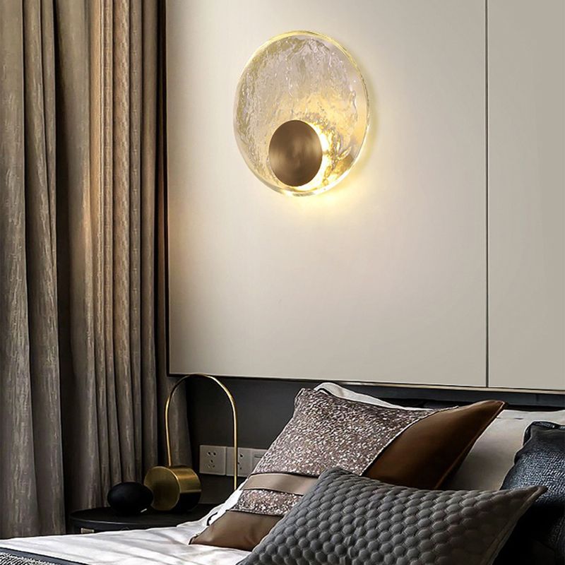 Kristy Design Ronde LED Wandlamp Metaal/Crystal Goud/Transparant Slaap/Woon/Badkamer