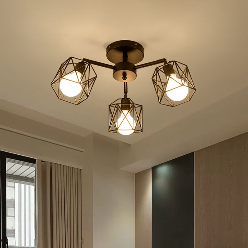 Herbert Design LED Plafondlamp Zwart Metaal Slaapkamer Woonkamer