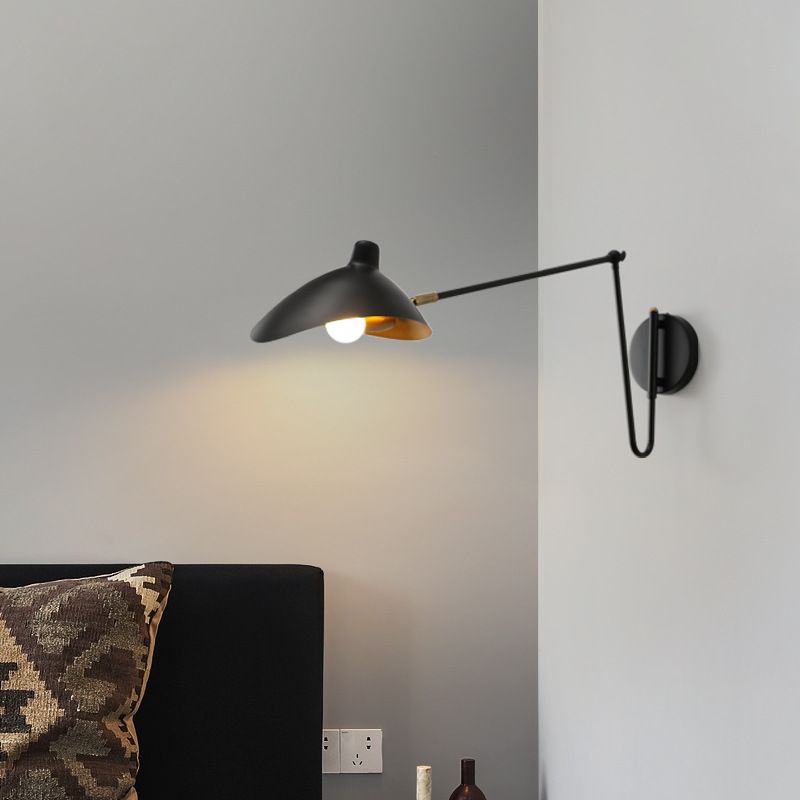 Orsini Industrieel Swing LED Wandlamp Zwart/Goud Metaal Woonkamer