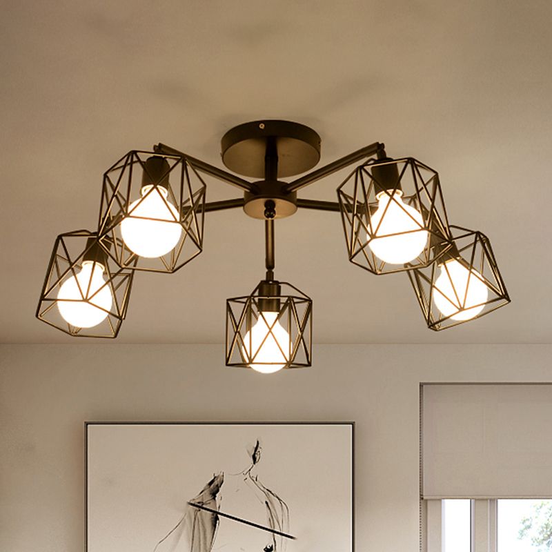 Herbert Design LED Plafondlamp Zwart Metaal Slaapkamer Woonkamer