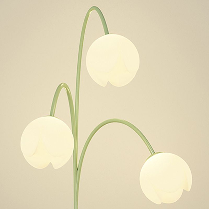 Lily Scandinavische 3 Lichten Bloem Vloerlamp Metalen Glazen Groen Roze Slaapkamer/Woonkamer