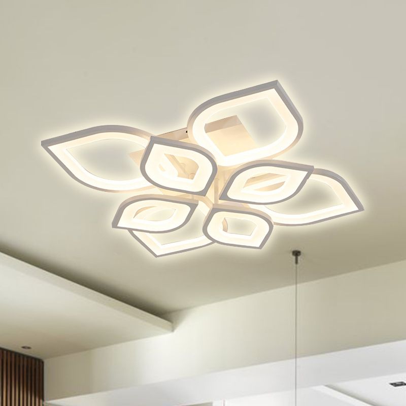 Hana Moderne Design Bloem Plafondlamp Wit Metaal Acryl Slaapkamer