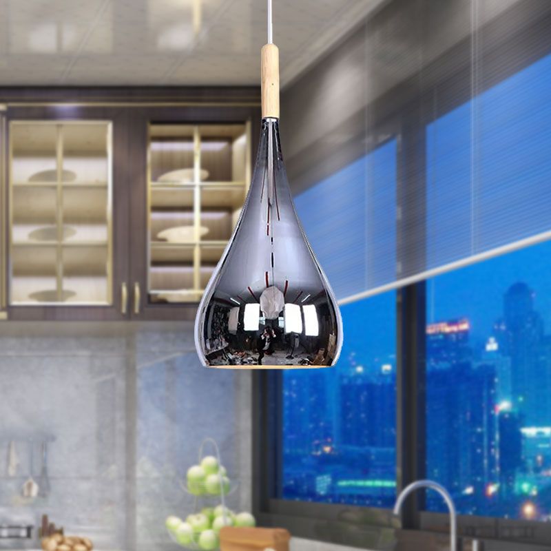 Elio Pendant Light Teardrop Modern, Metal, Rose Gold/Chrome, Kitchen Islands