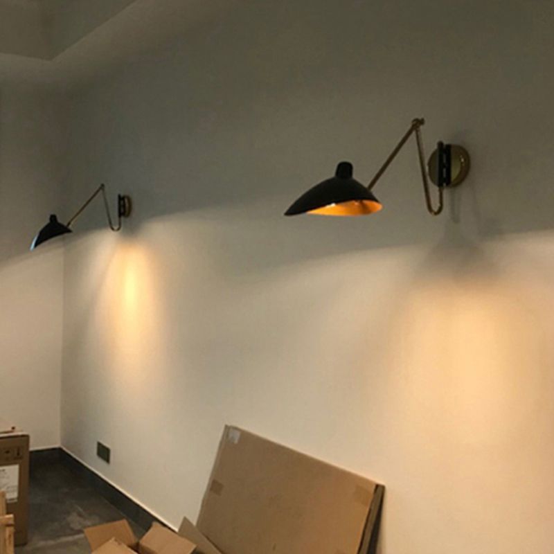 Orsini Industrieel Swing LED Wandlamp Zwart/Goud Metaal Woonkamer