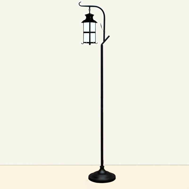 Valerio Retro LED Vloerlamp Zwart&Wit Slaap/Woonkamer Metaal&Glass
