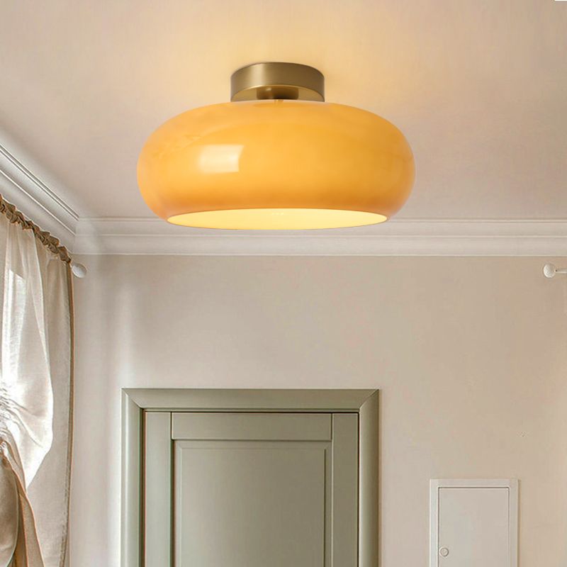 Hailie Moderne LED Plafondlamp Wit/Oranje Woon/Slaapkamer Metaal Glas
