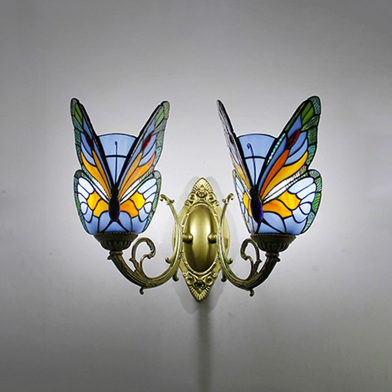 Kady Design Vlinder LED Wandlamp Metaal/Glas Rood/Blauw/Multikleur/Lichtblauw