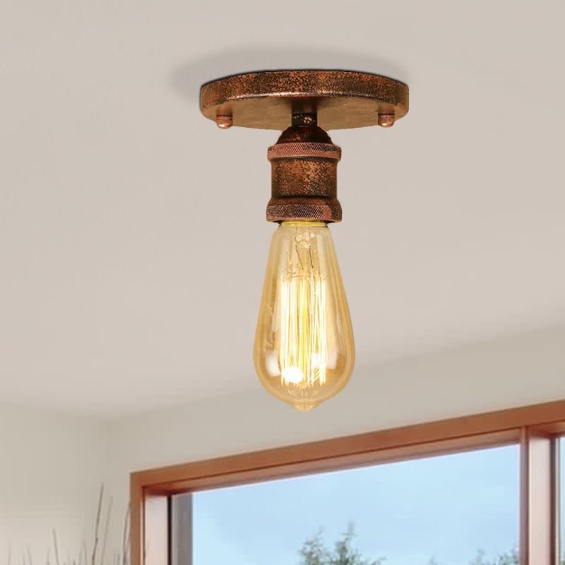 Valerio Retro Vintage Bulb Semi-Flush Mount Ceiling Light
