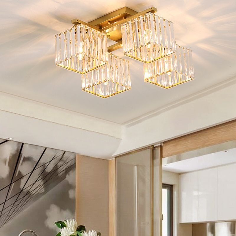 Kristy Moderne LED Plafondlamp Zwart Goud Glas Metaal Slaapkamer Woonkamer