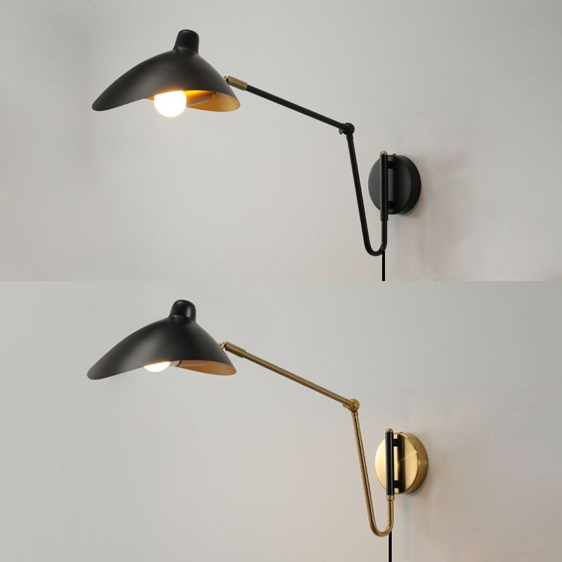 Orsini Industrieel Swing LED Wandlamp Zwart/Goud Metaal Woonkamer