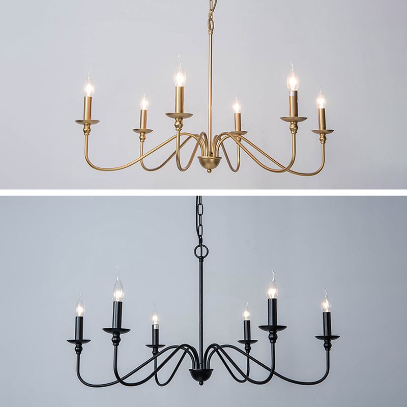 Valerio Vintage LED  Kroonluchter Zwart Goud Metaal Slaapkamer Woonkamer