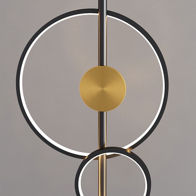 Alonza Moderne Ring Vloerlampen, Zwart/Goud, Slaapkamer/Studeerkamer
