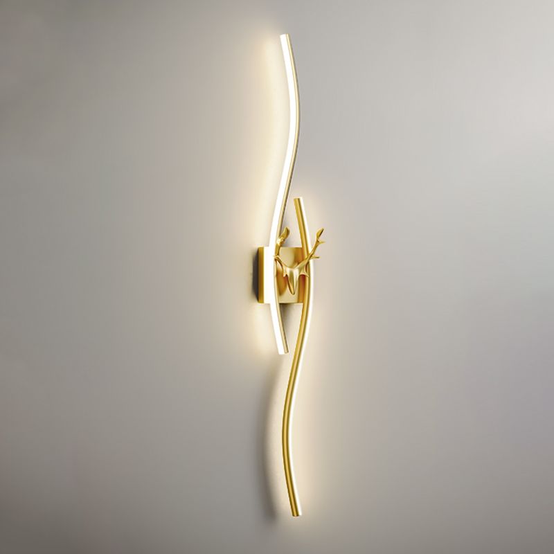 Oliver Modern Industriele LED Wandlamp Zwart/Goud Metaal Woon/Slaapkamer Binnen