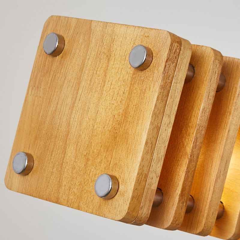 Brio Industriële Rechthoekige Metaal Hanglamp Hout, Modern, Slaapkamer/Woonkamer
