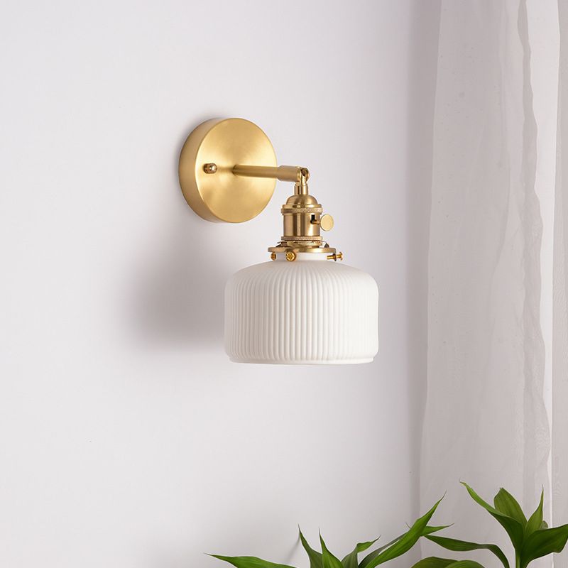 Lottie Moderne Bol LED Wandlamp Metaal/Keramisch Wit/Goud Slaap/Woon/Badkamer