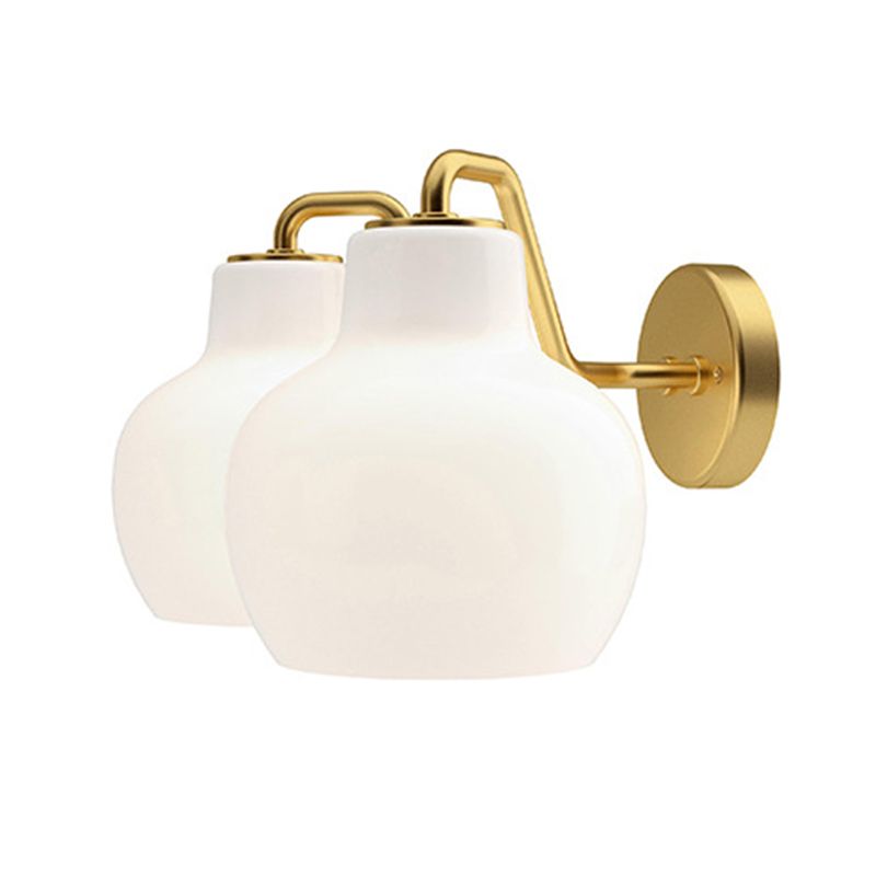 Hailie Vintage LED Wandlamp Wit/Goud Metaal/Glas Slaap/Woon/Eetkamer