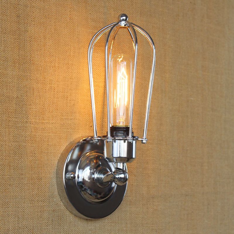 Valerio Vintage Iron Wall Lamp, Black/Rust/Bronze/Gold/Silver