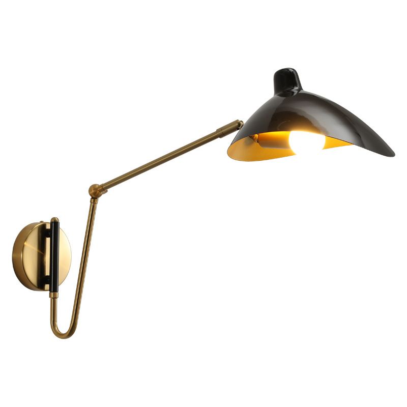 Orsini Industrieel Swing LED Wandlamp Zwart/Goud Metaal Woonkamer