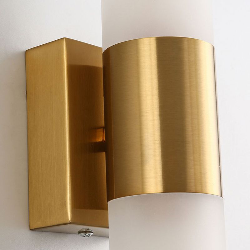 Leigh Moderne Cilinder LED Wandlamp Metaal/Glas Zwart/Goud Slaap/Woon/Badkamer