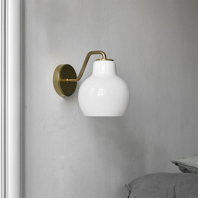 Hailie Vintage LED Wandlamp Wit/Goud Metaal/Glas Slaap/Woon/Eetkamer