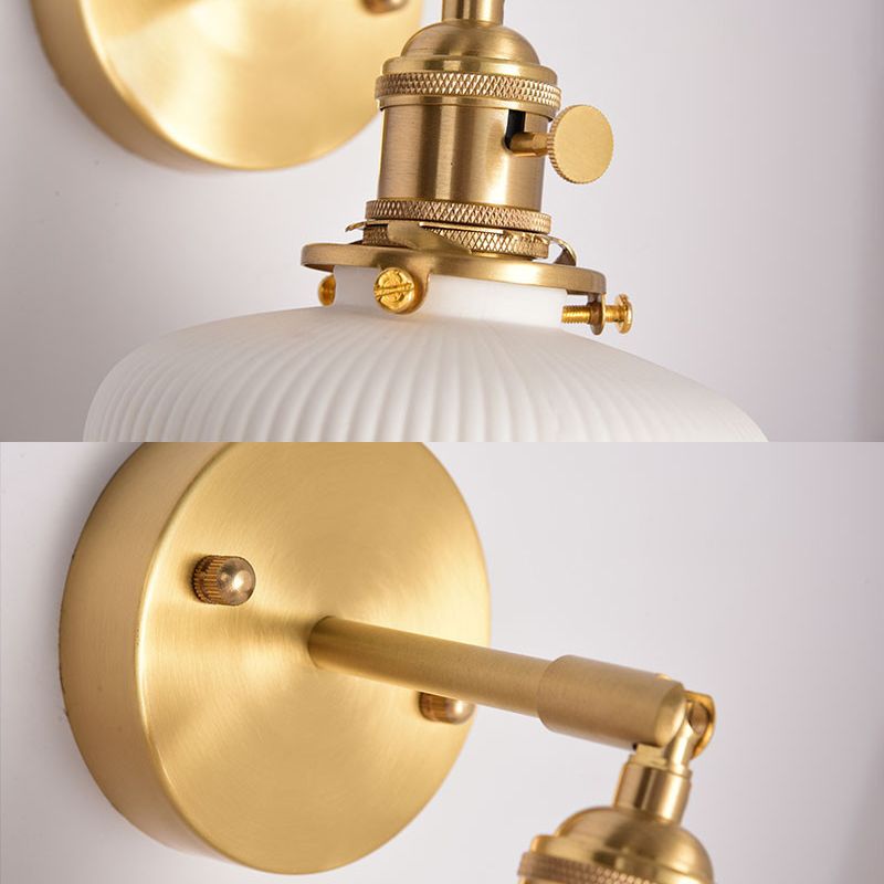 Lottie Moderne Bol LED Wandlamp Metaal/Keramisch Wit/Goud Slaap/Woon/Badkamer