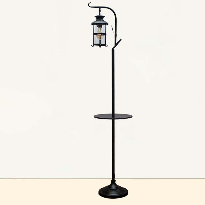 Valerio Retro LED Vloerlamp Zwart&Wit Slaap/Woonkamer Metaal&Glass
