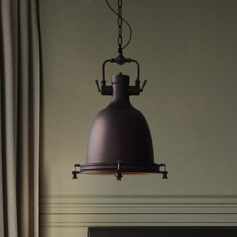 Valerio Rustic Retro Pot Black Metal Pendant Light, 2 Style