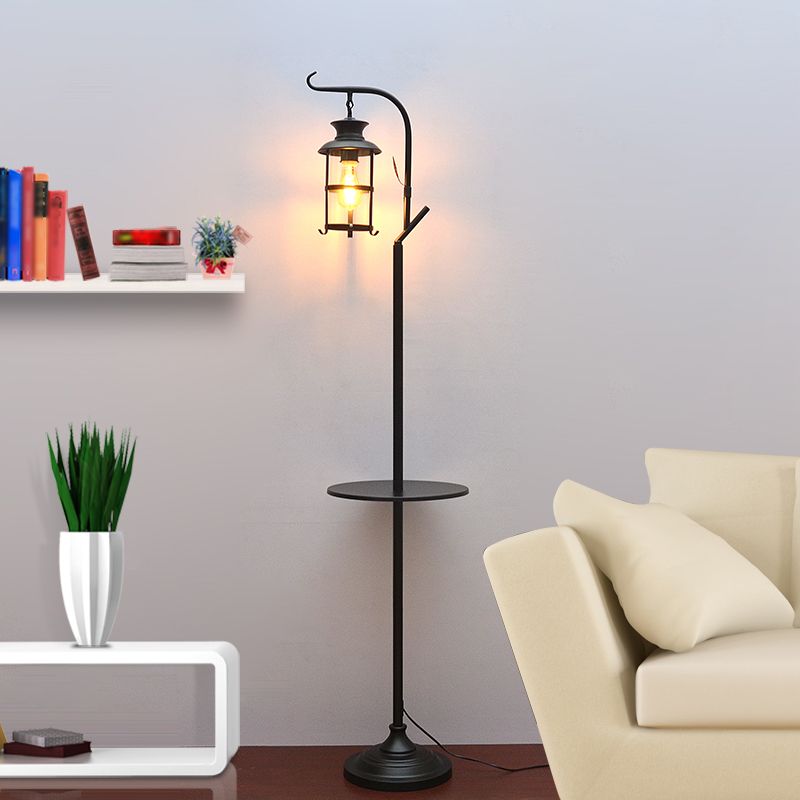 Valerio Retro LED Vloerlamp Zwart&Wit Slaap/Woonkamer Metaal&Glass