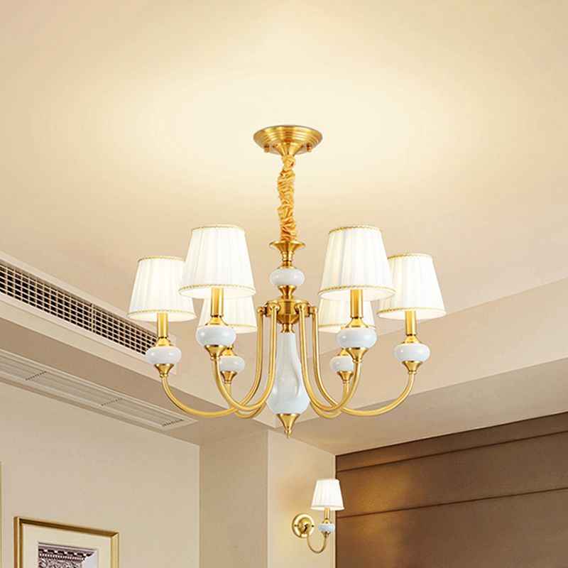Valerio Retro Elegant Fabric Chandelier, Beige/Blue