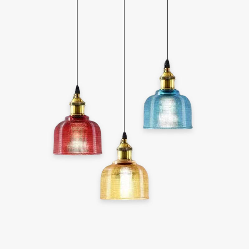 Morandi Retro Art Deco Hanglampen Rood Blauw Amber Woonkamer