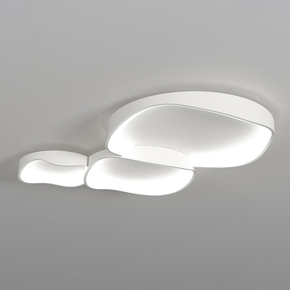Alonza Modern Wave Flush Mount Ceiling Light, Living Room, White