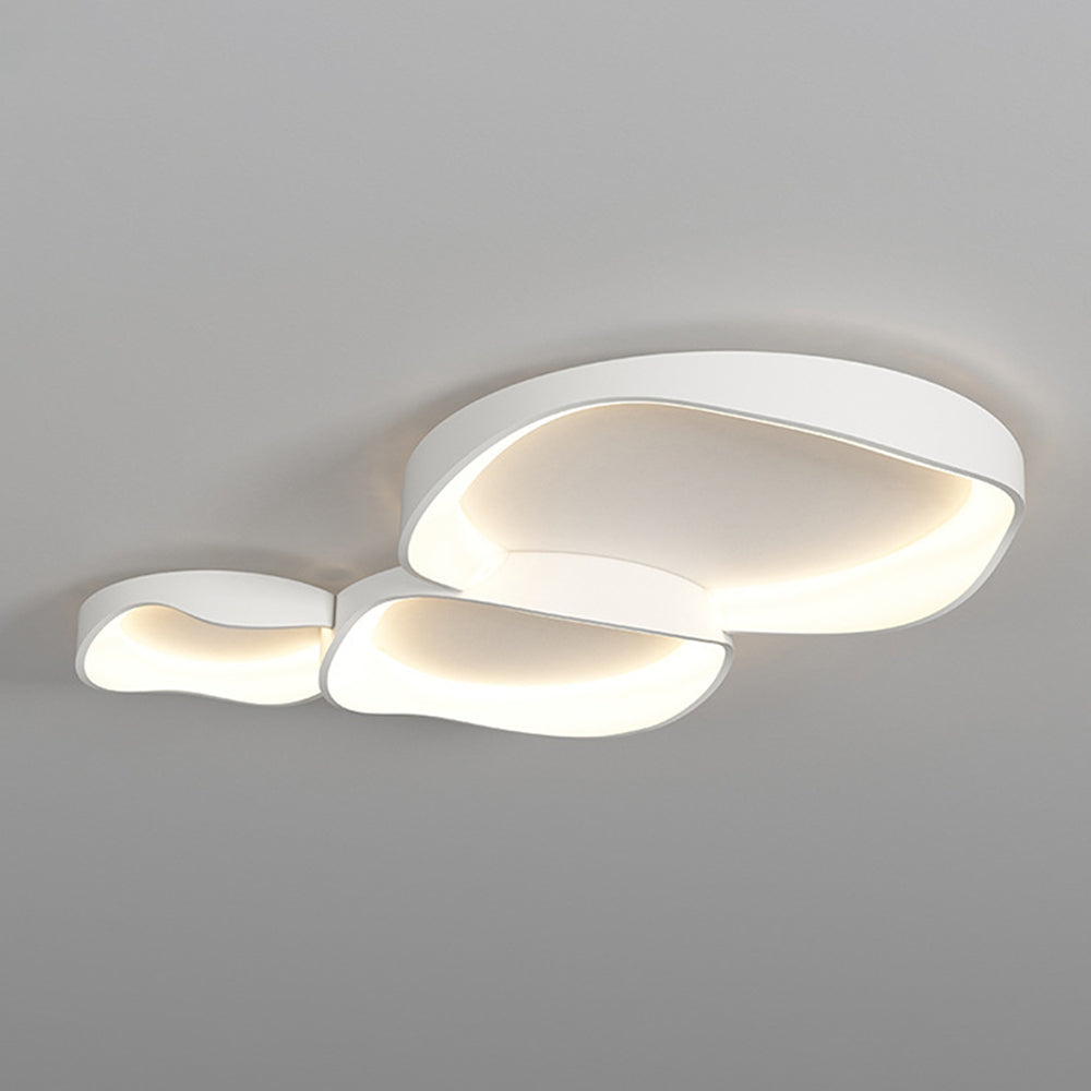 Alonza Modern Wave Flush Mount Ceiling Light, Living Room, White