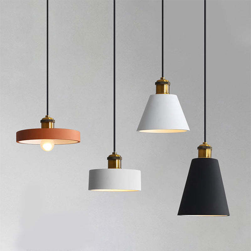 Morandi Design Vormen LED Hanglampen Wit/Oranje/Zwart Metaal/Hars Eetkamer