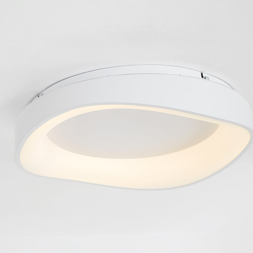Alonza Modern Wave Flush Mount Ceiling Light, Living Room, White