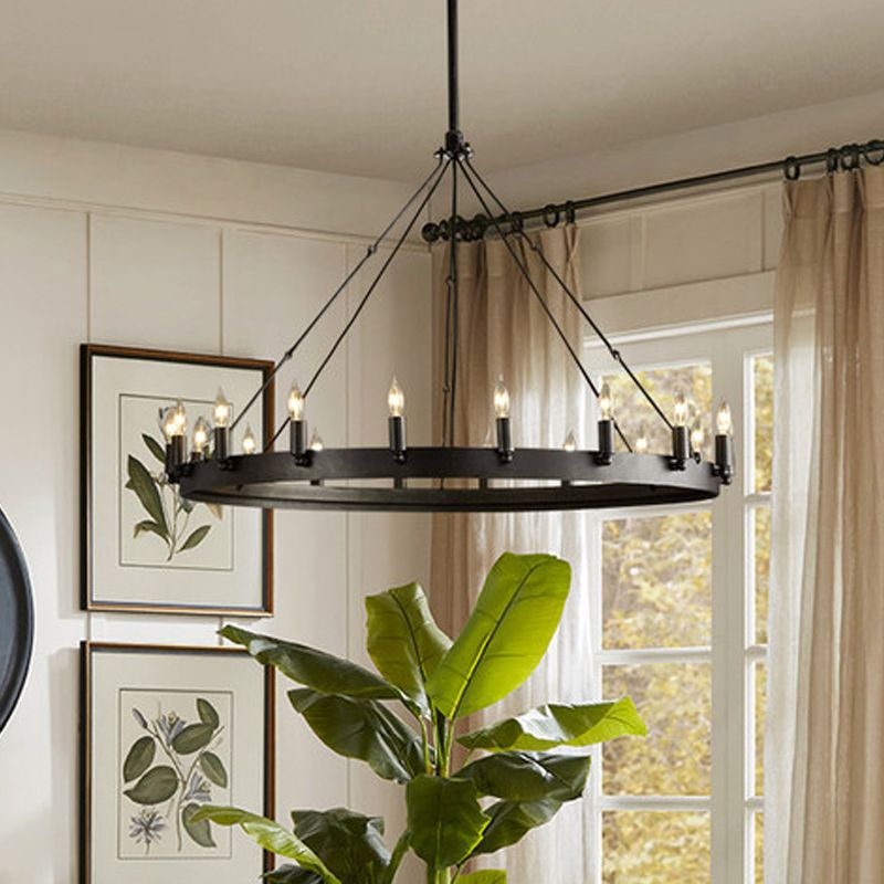 Caspian Industriele LED Hanglamp Zwart Metaal Woon/Slaapkamer Eettafel