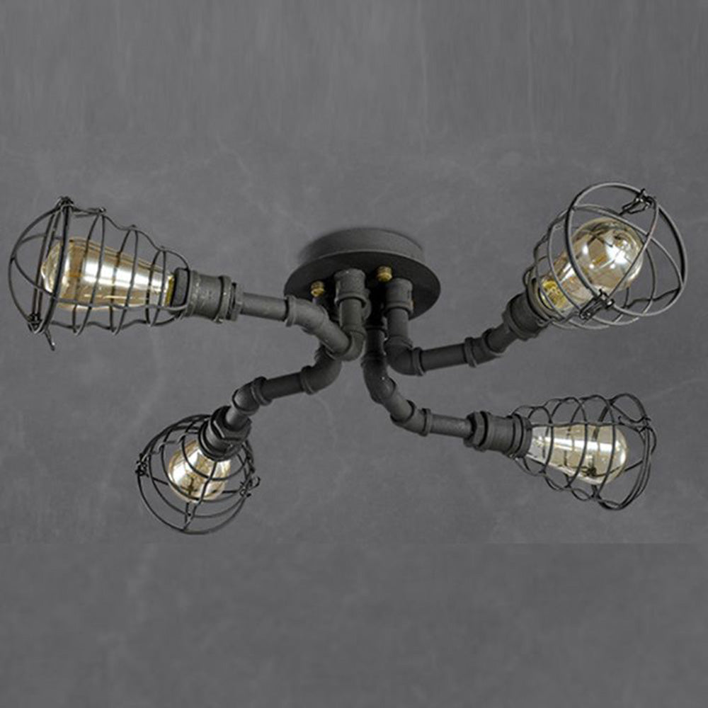 Cedric Industriele LED Plafondlamp Zwart/Messing Metaal Woon/Slaapkamer