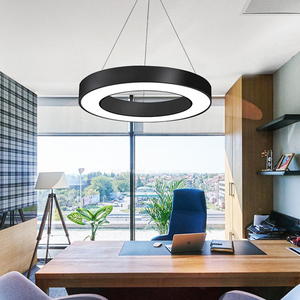 Alonza Moderne Ronde Hanglampen Wit Zwart Metaal Woonkamer Keuken