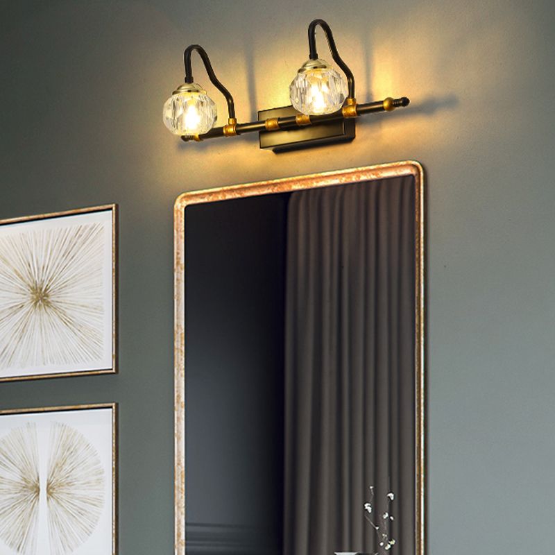 Kristy Moderne Bol LED Wandlamp Metaal/Acryl Zwart Slaap/Woon/Badkamer