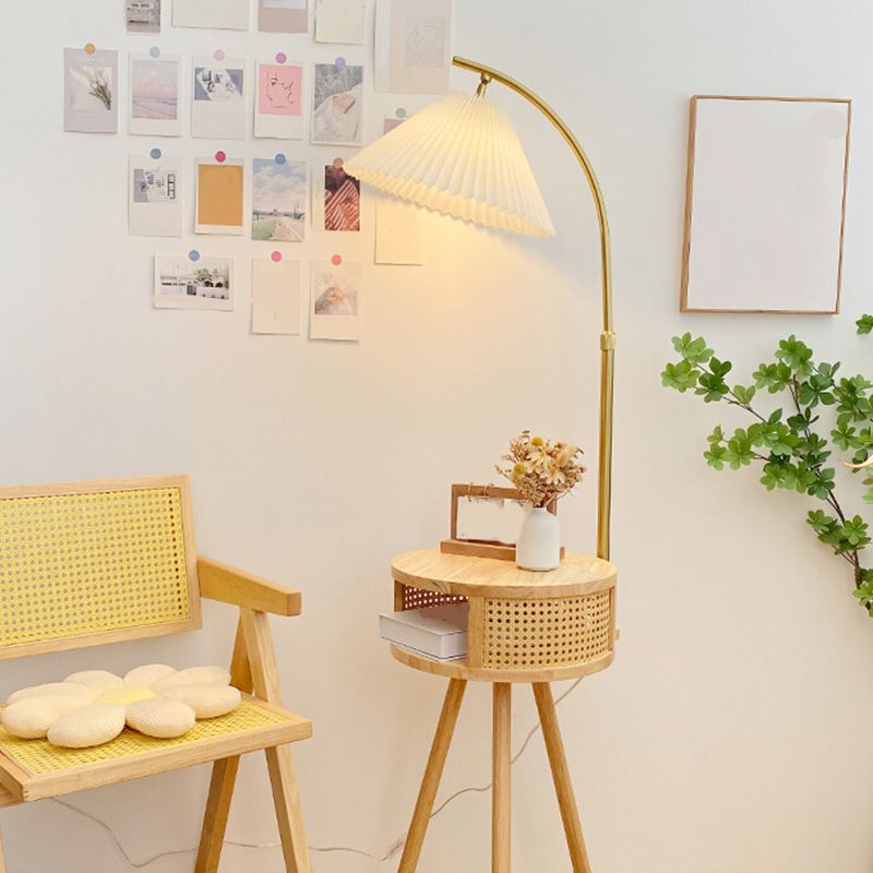 Ozawa Retro Design LED Geplooide Vloerlamp Metaal/Hout  Nachtkastje Eetkamer/Woonkamer