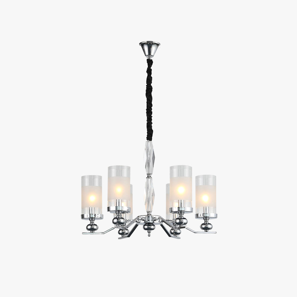 Valerio Retro Design Hanglamp/wandlamp Zilveren Metaal/Glazen Woonkamer
