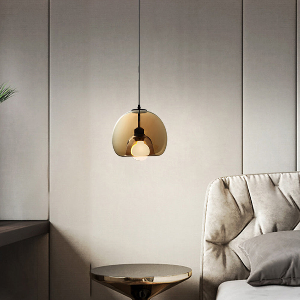 Hailie Moderne LED Hanglampen Rookgrijs Metaal Glas Eetkamer