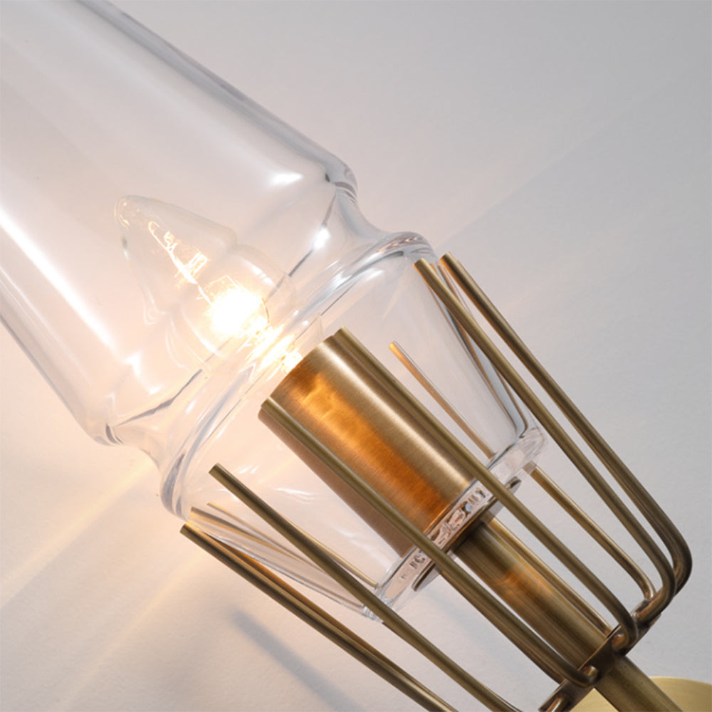 Orsini Vintage Lantaarn Metaal/Glazen Wandlamp Goud Slaapkamer/Woonkamer/Eetkamer