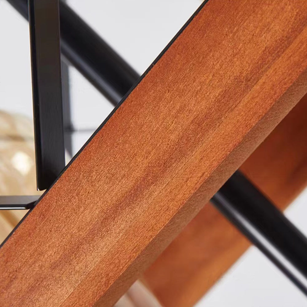 Solomon Industriele LED Hanglamp Metaal Hout Woonkamer Eetkamer