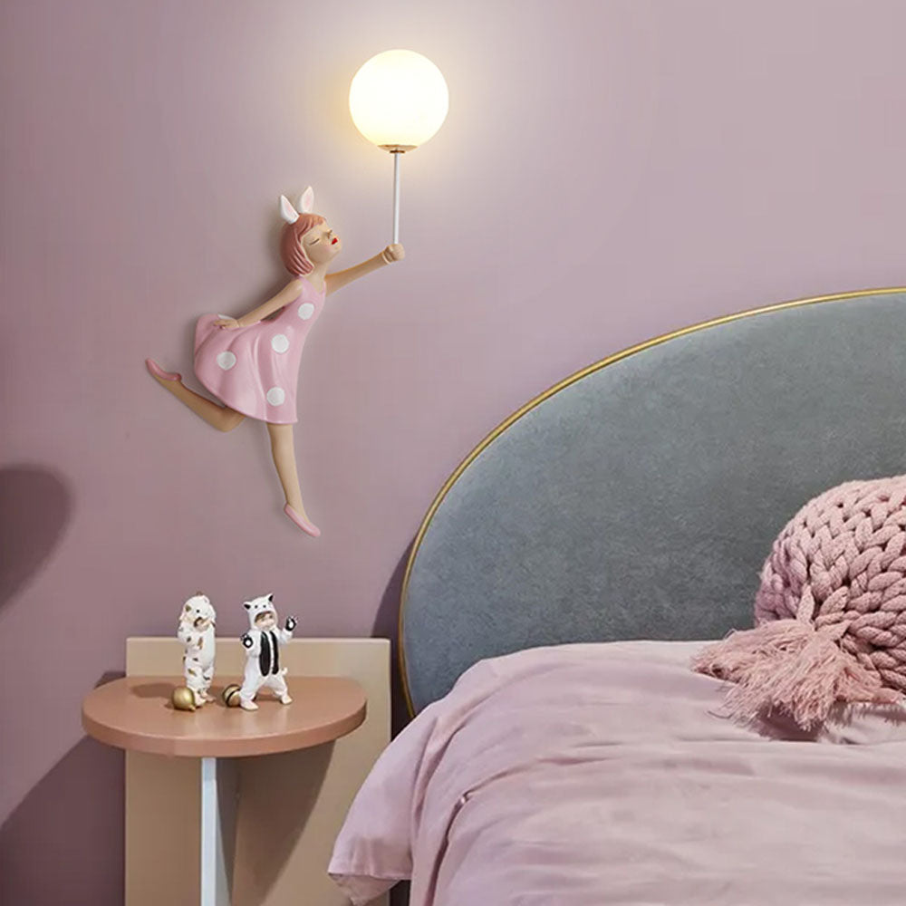 Minori Design Meisje LED Wandlamp Hars Roze Slaap/Kinder/Woon/Eetkamer
