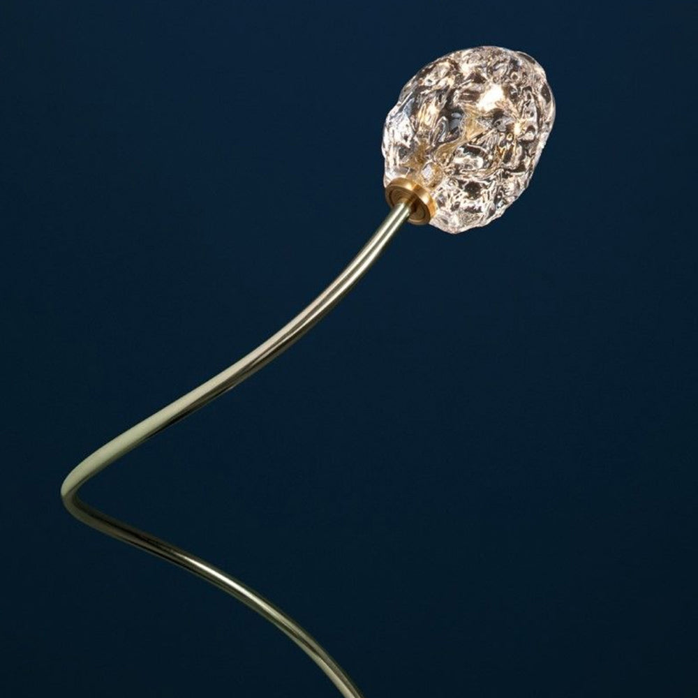 Carina Decoratieve Bloem LED Vloerlamp Goud Metaal/Glas Buiten